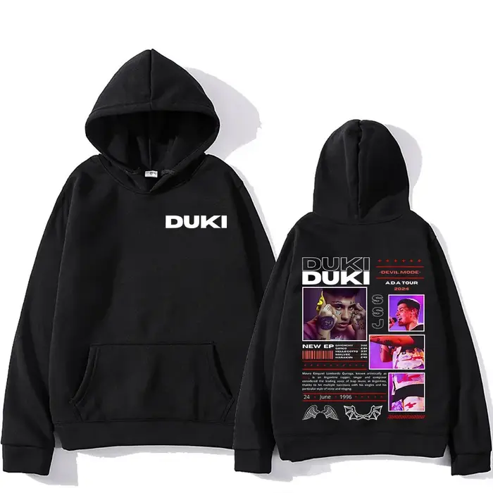 Sweat à capuche Rared Duki pour hommes et femmes, pull en coton, mode hip hop, sweat-shirt vintage, 