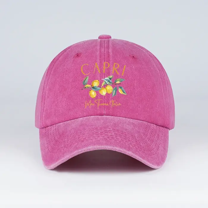 Casquette de baseball vintage délavée avec motif citron, ajustable, décontractée, pour le quotidien,