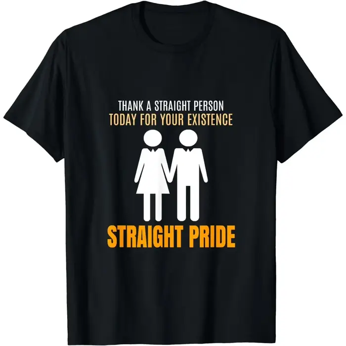 T-shirt graphique Straight Pride, col rond décontracté, avec inscription « Thank A Straight Person F