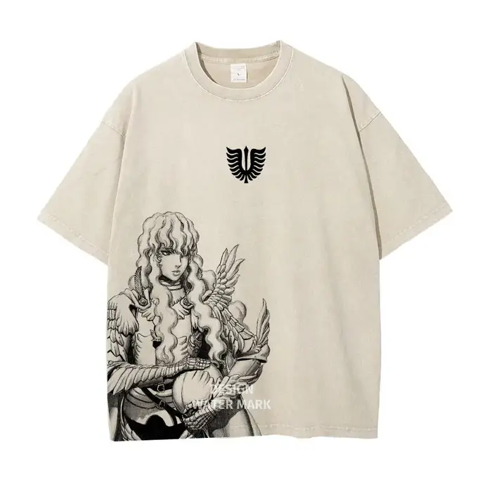 Berserks Mnaga T-shirts Guts Griffith graphique T-Shirt Vintage lavé surdimensionné