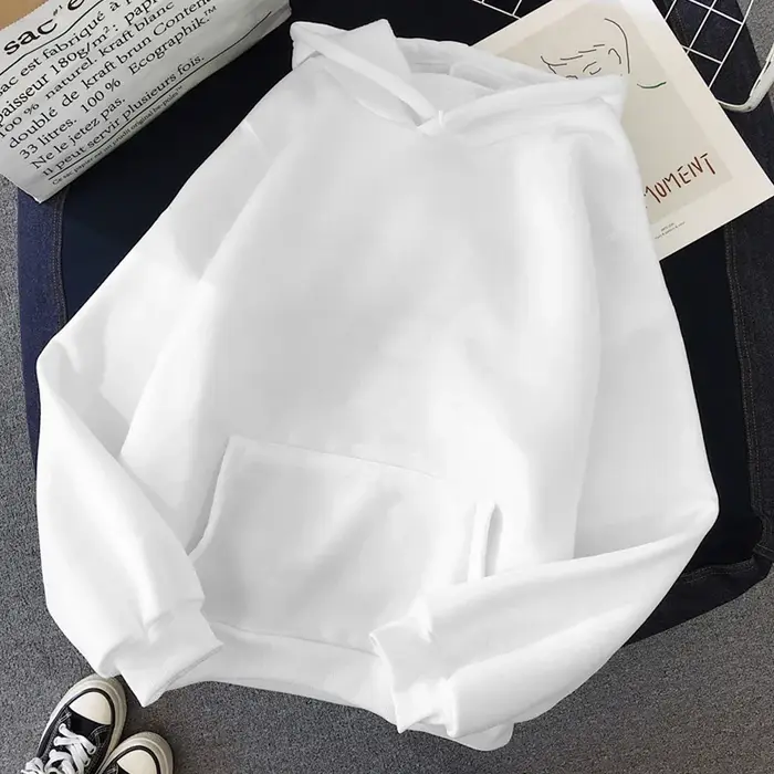 Sweat à capuche tendance minimaliste uni