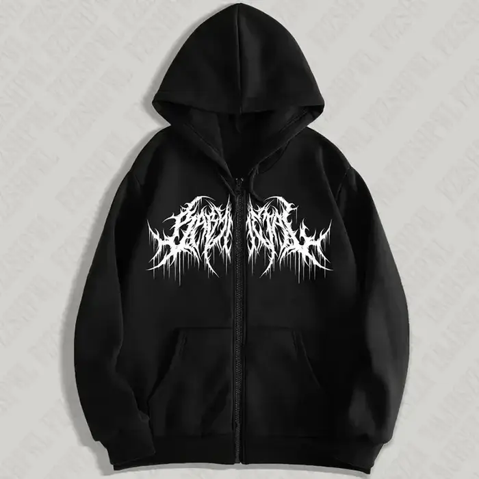 Sweat à capuche zippé Y2K pour hommes, vêtements avec imprimés graphiques, style hip hop, gothique, 