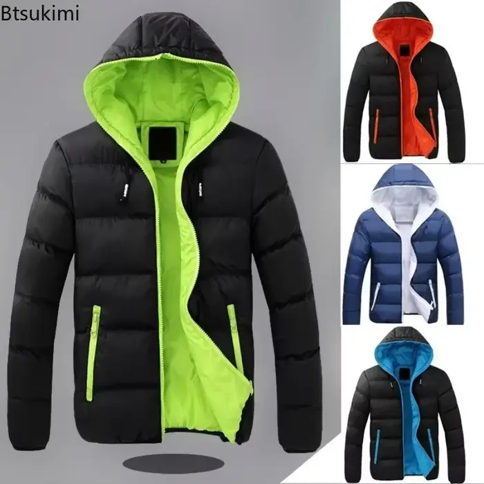 Manteaux chauds à capuche pour hommes