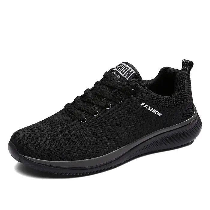 Baskets pour hommes noir décontracté confortable tricoté chaussures de sport respirant confortable c