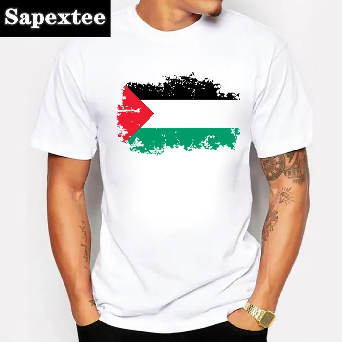 Sapextee drapeau palestinien hommes T-shirts mode à manches courtes été nostalgie