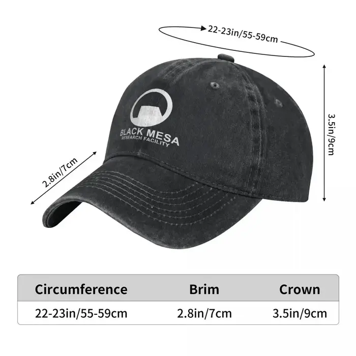 Casquette de Baseball noire Mesa Half Life Lambda