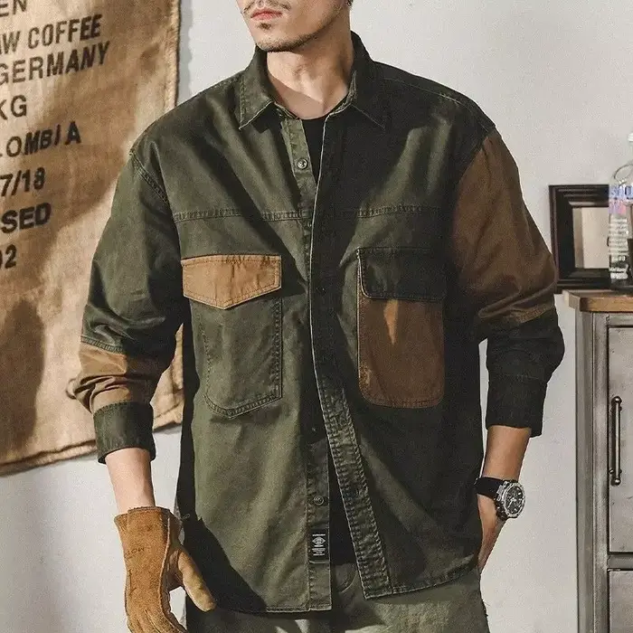Vestes en denim à boutons pour hommes