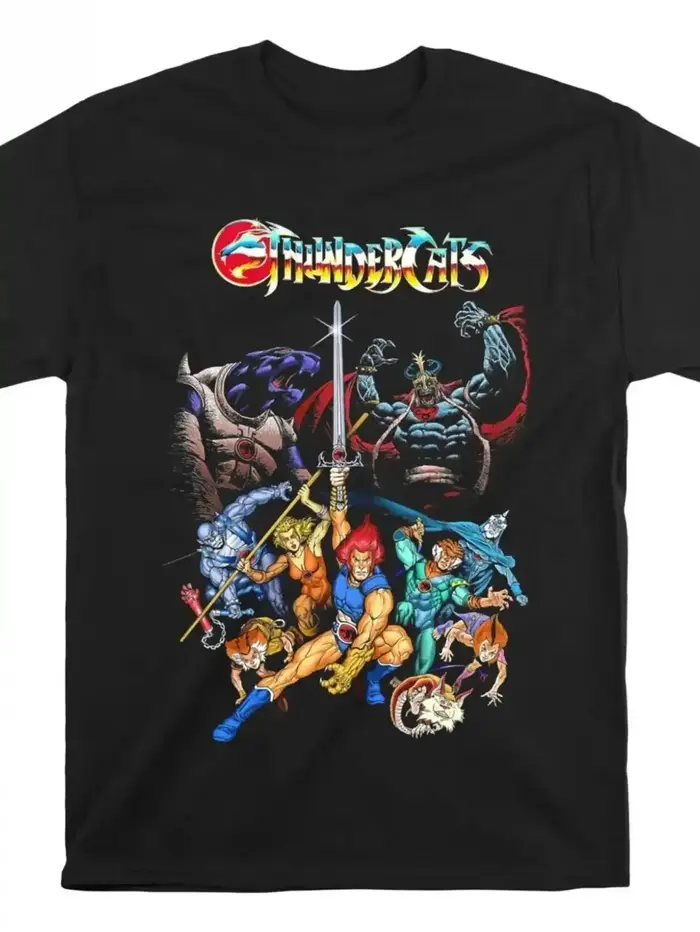 Thundercats TV Show T-Shirt graphique en tricot extensible doux à col rond avec imprimé de personnag