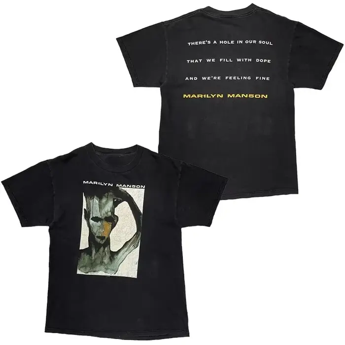 T-Shirt rétro Marilyn Manson en coton pour hommes et femmes, Streetwear d'été