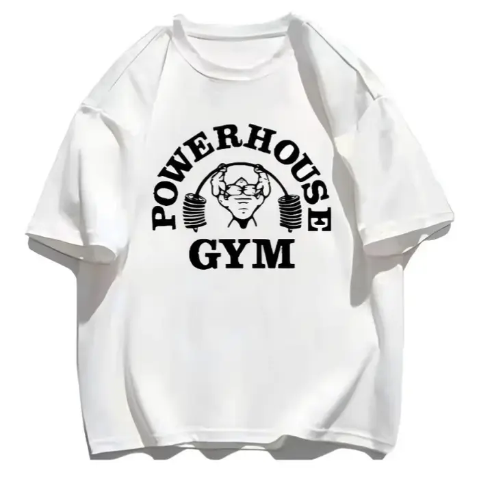 T-shirt de sport, haut graphique Powerhouse Gym, tenue de fitness streetwear, cadeau pour les amateu