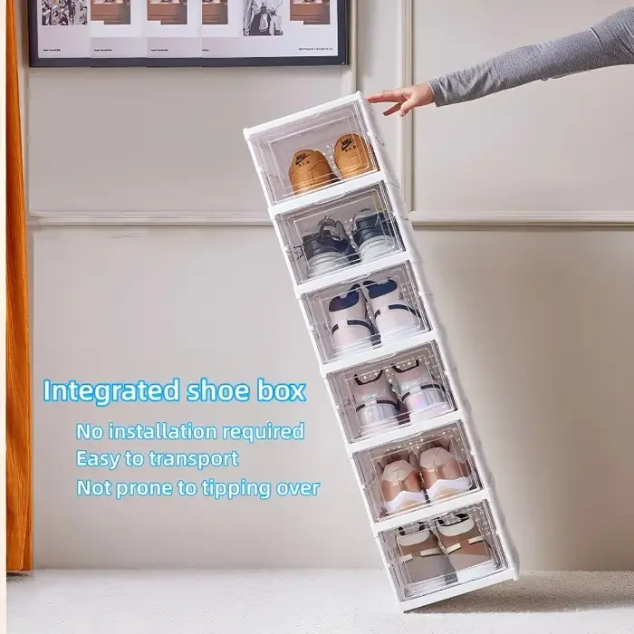 Boîte à chaussures pliable transparente