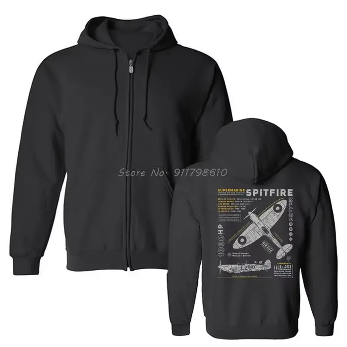 Sweat à capuche Vintage B-17 Flying Fortress Spitfire pour hommes
