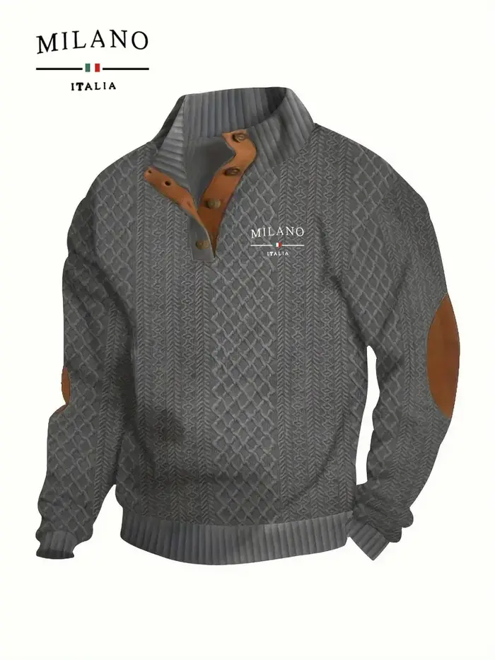 Sweat à capuche Henry, un motif italien de Milan, un pull chaud, doux et respectueux de la peau pour