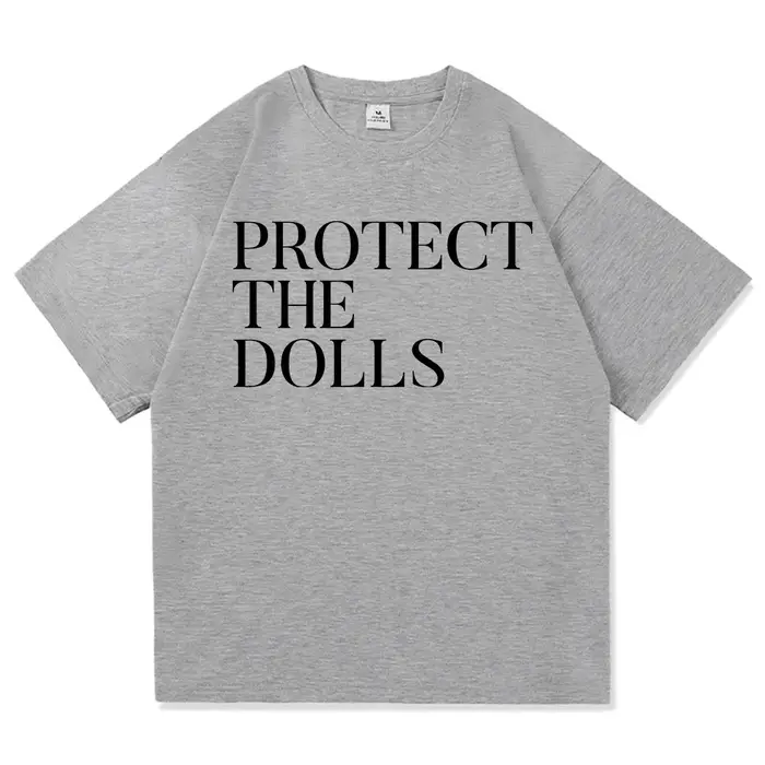 T-shirt à imprimé graphique « Protect The Dolls », style Harajuku, décontracté, pour hommes et femme