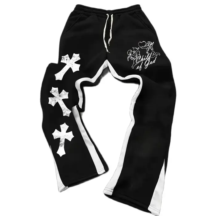 Pantalon de survêtement pour hommes, nouveau Style de rue décontracté, tendance, imprimé croisé, à l