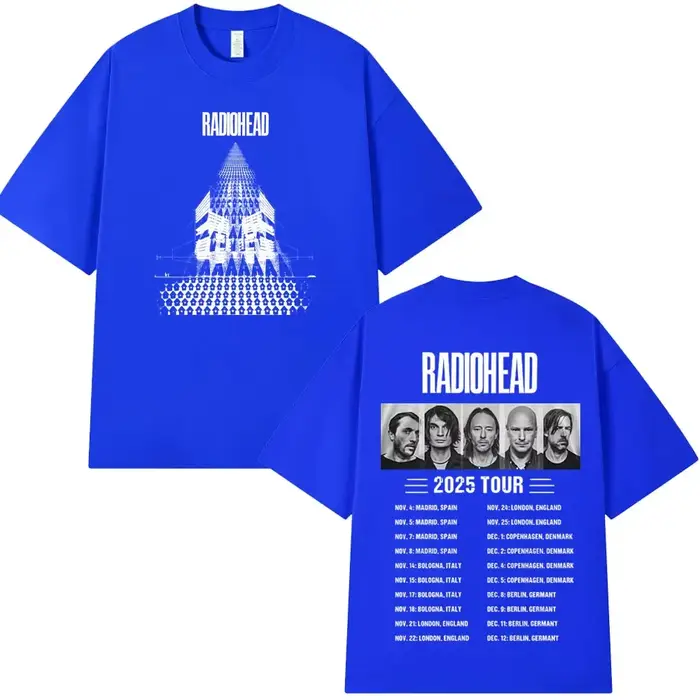 Radiohead World Tour T-shirt retour vers la route Merch surdimensionné t-shirts hommes femmes Rock P