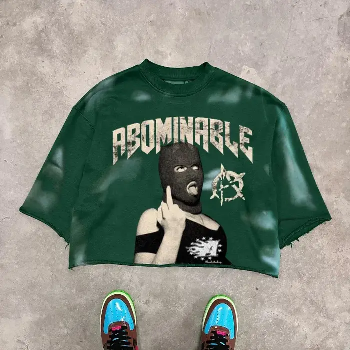 2025 été américain High Street rétro gravé imprimé coton à manches courtes T-shirt hommes gothique Harajuku mode Top