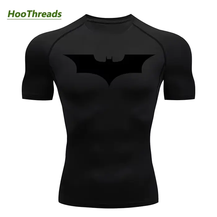 Chemises de Compression imprimées chauve-souris pour hommes