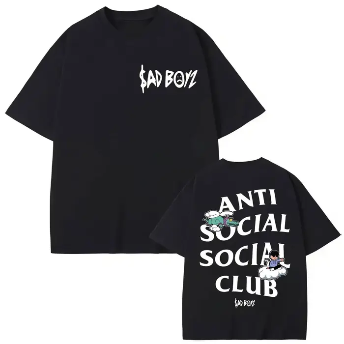 T-shirt imprimé double face Singer Junior H pour hommes et femmes, vêtements de haute qualité, à la 