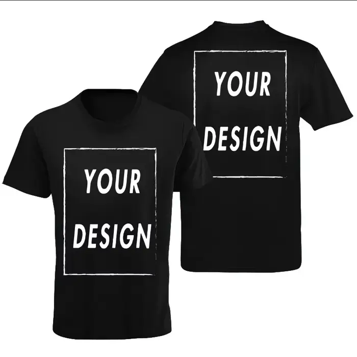 T-shirt Personnalisé 100% Coton pour Homme, Impression Avant et Arrière, Professionnel, Votre Propre