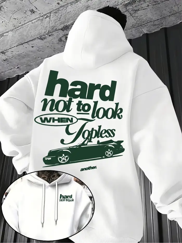 Sweat-shirt à capuche imprimé tendance pour homme pour l'automne et l'hiver, avec isolation et épais