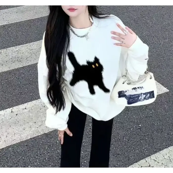 Sweat à capuche à col rond pour femme