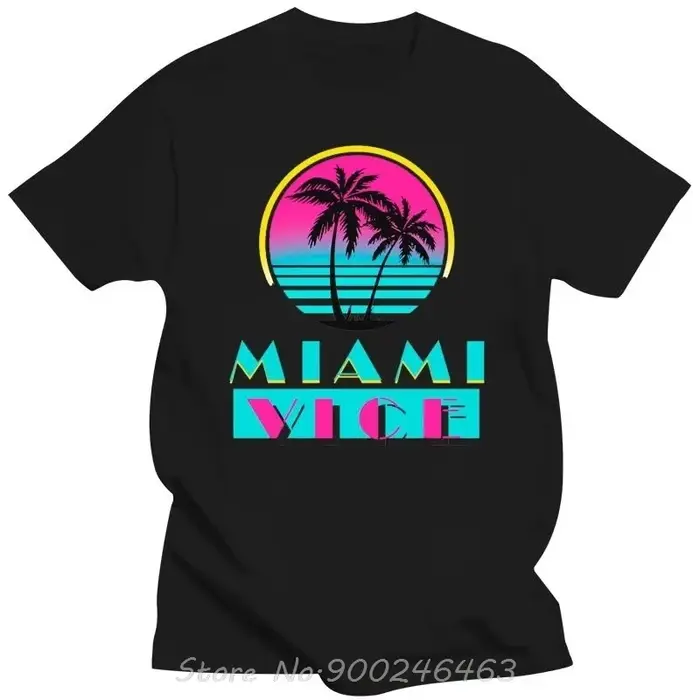 T-shirt unisexe Miami Vice, film culte amusant, cadeau cool pour les gamers, musique, style rétro, v
