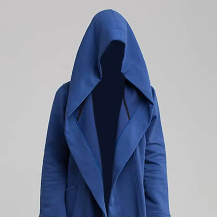 Hommes manteau gothique sweats à capuche robe noire Hip Hop