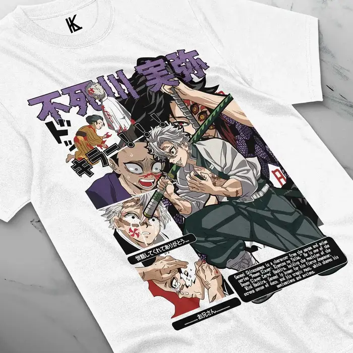 Sanemi Kokushibo chemise vent Hashira T-Shirt démon Slayer Anime