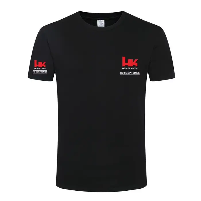 HRovler Koch Ian Logo T-shirt de tir en plein air pour hommes et femmes, H & K MP5 G3 G36 USP Pistol