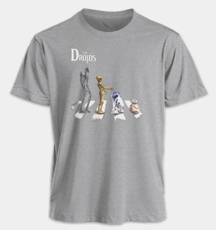T-shirt drôle R2D2 C3PO BB8 Robot pour Hommes, Femmes et Enfants – Parodie Star Wars Abbey Road – Co