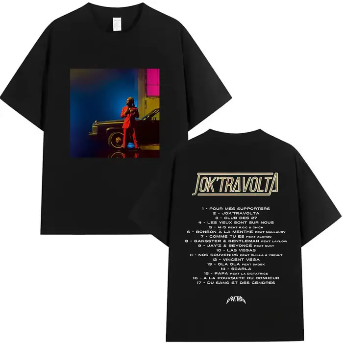 Rappeur Jokair Jok Travolta Tour 2025 t-shirts graphiques hommes Vintage surdimensionné coton T-shirt homme mode Hip
