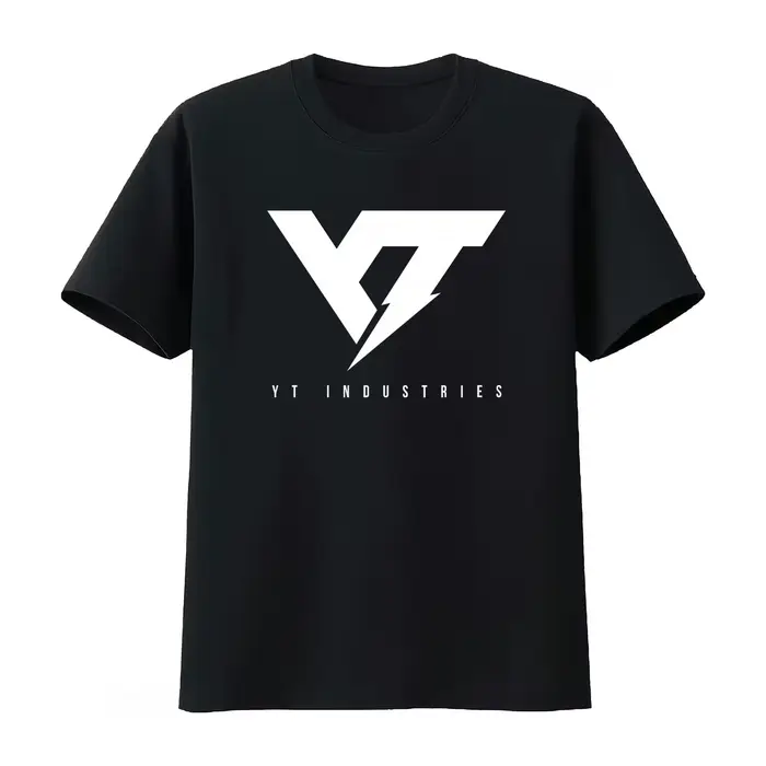 T-shirt imprimé logo Yt Industries pour hommes et femmes – Mode streetwear élégante et respirante – 