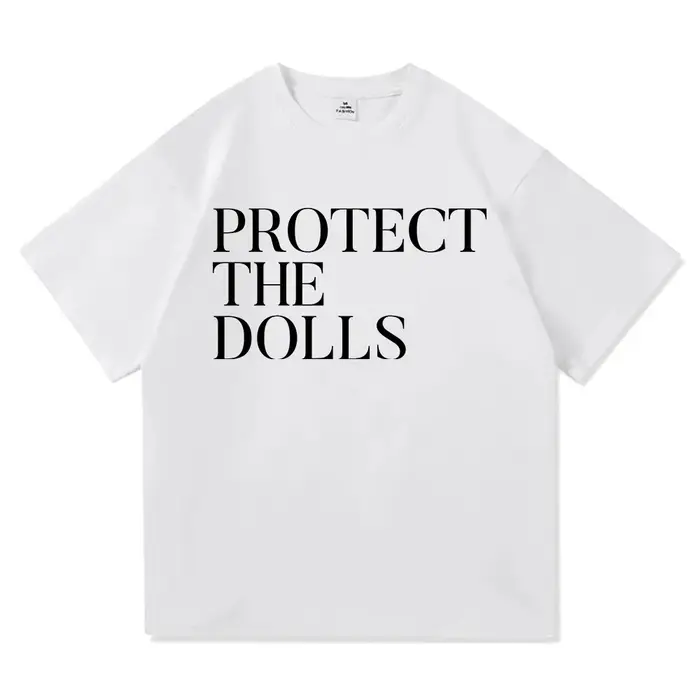 T-shirt unisexe en coton à imprimé graphique 'Protect The Dolls' style Harajuku, décontracté, pour l