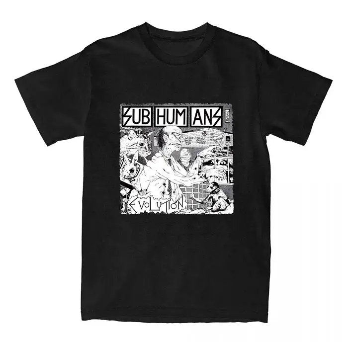 T-shirt unisexe en coton à manches courtes Punk Band Subhumans, t-shirts RapMental, mode gothique, t