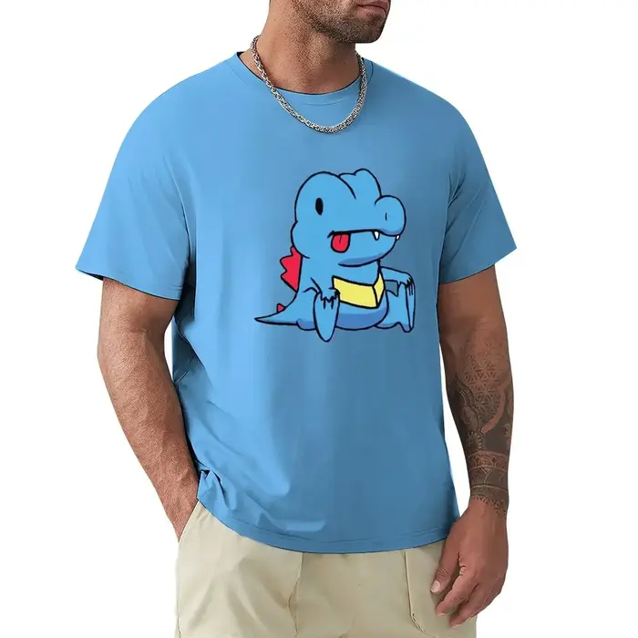 Derp Totodile 47-T-Shirt Unisexe pour Homme ou Femme Vintage Rétro pour Enfant, Vêtement pour Fans d