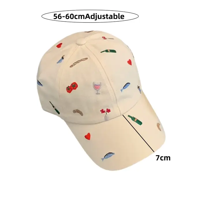 Casquette de baseball brodée Kawaii pour femme