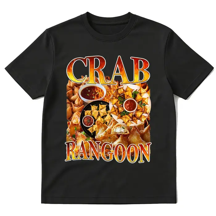 T-shirt vintage Crab Rangoon, style rétro années 90, amuse-gueules amusant, apéritif asiatique, t-sh
