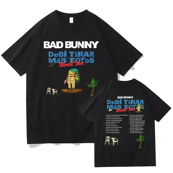 T-shirt Bad Bunny 2025-2026 World Tour - Album 'Debí Tirar Más Fotos' - NOUVEAU T-shirt à manches co