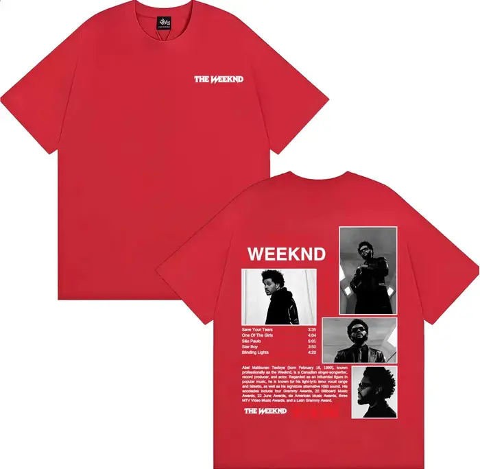 Rappeur The Weeknd Starboy Album couverture T-shirt vêtements pour hommes Harajuku Punk Hip Hop T-sh