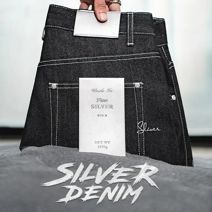 Maden-Jeans vintage en denim argenté pour hommes, Amekaji Selvedge, Denim brut, 13 Oz, Pantalon coup