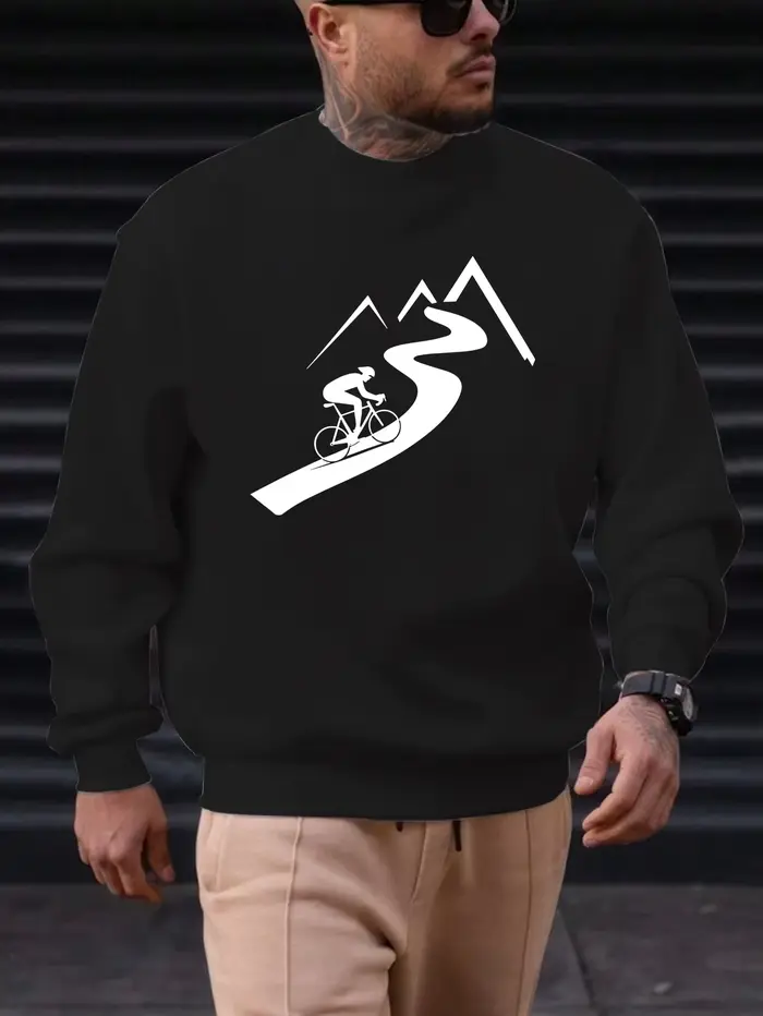 Sweat-shirt pour hommes, sport de plein air, confortable, coupe décontractée, cycliste et chemin de 