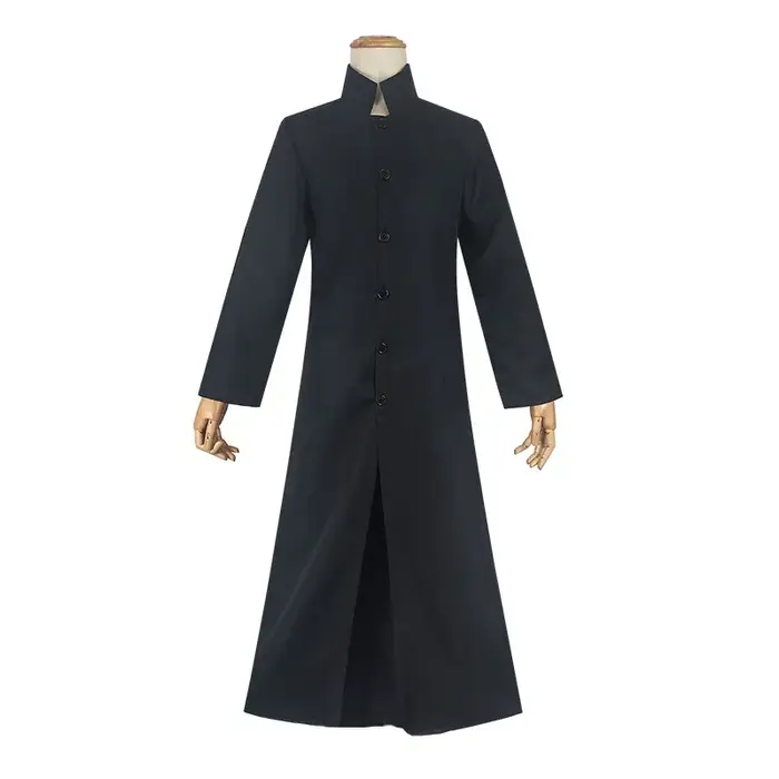 Manteau noir Matrix Neo Cosplay, costume personnalisé pour hommes, accessoires pour fête d'Halloween