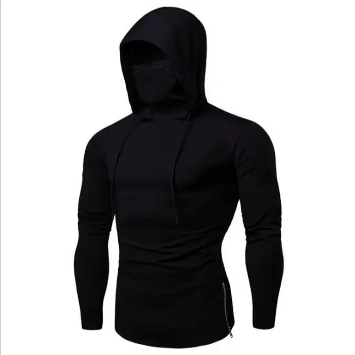 Sweat à capuche fin pour hommes, sweat-shirt à manches longues avec masque, épissure décontractée, g