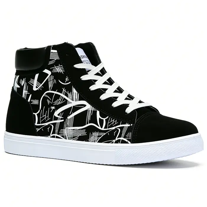 Style de rue mode baskets hommes chaussures décontractées plat respirant haut noir rouge marque