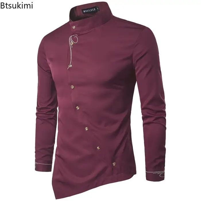 Chemise habillée homme 2026 à boutons obliques