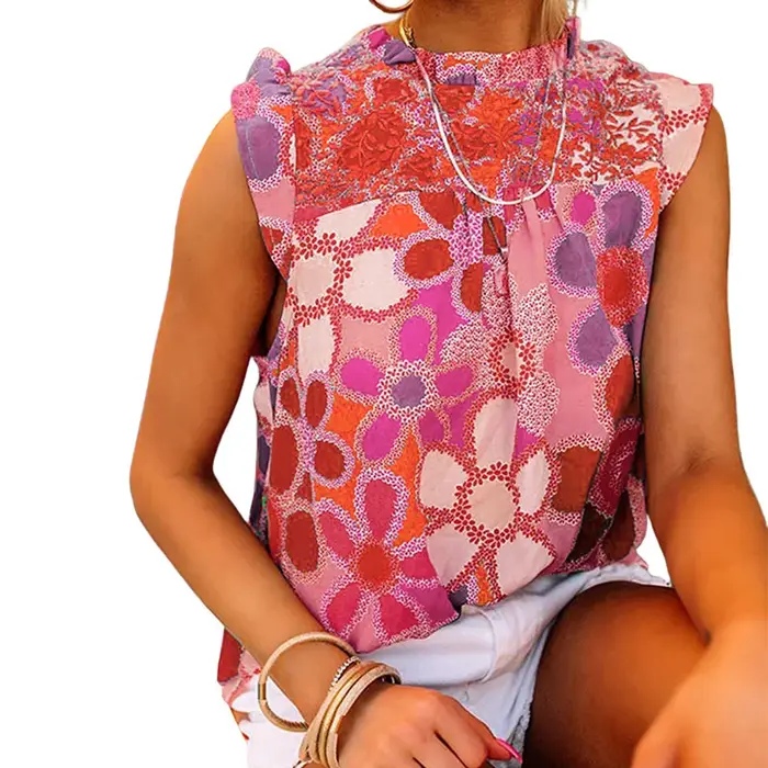 Chemise sans manches imprimée tendance