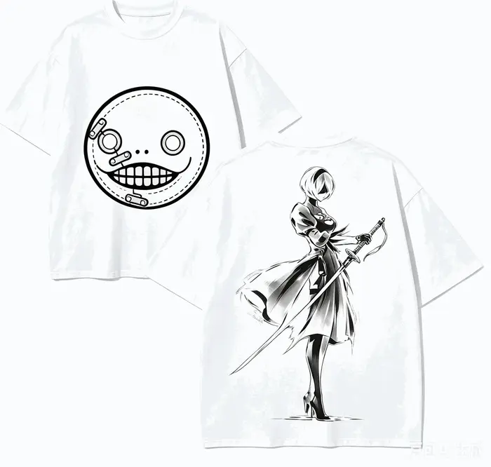 T-shirt en coton NieR, vêtements personnalisés, nouveau modèle, t-shirt anime, vêtements toute l'ann
