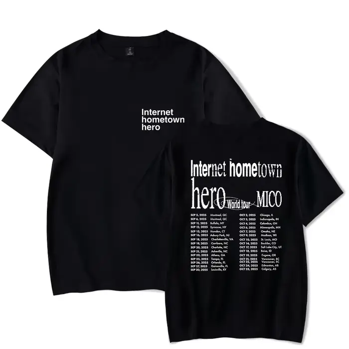 T-shirt d'été unisexe pour adultes à manches courtes MICO Merch Internet Hometown Hero World Tour