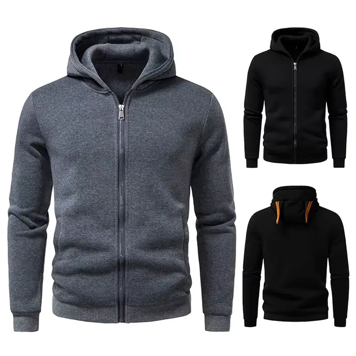 Sweat à capuche brillant pour hommes, fermeture éclair, Hip-Hop, oreille de chien, Design Cool, veste à capuche, H257